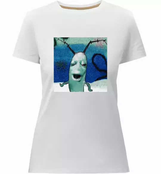 Женская премиум футболка Планктон Белый фото