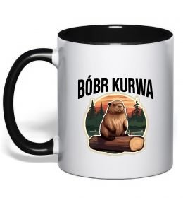 Чашка с цветной ручкой Bobr kurwa