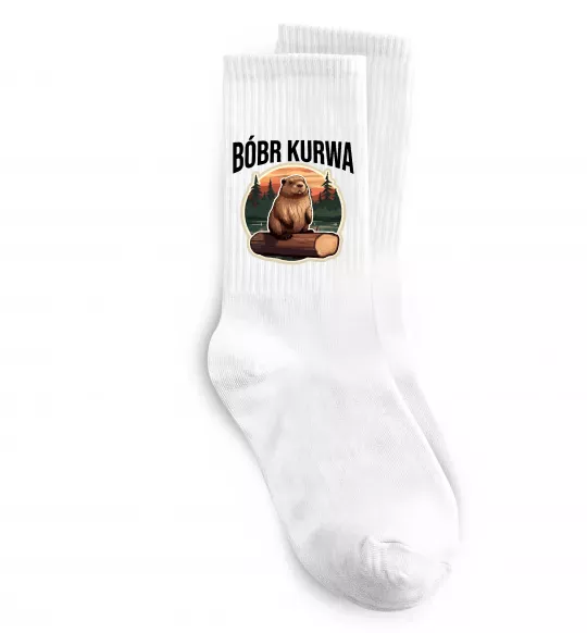 Носки Bobr kurwa Белый фото