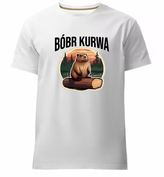 Чоловіча преміум футболка Bobr kurwa Білий фото