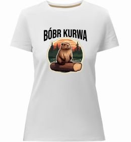 Женская премиум футболка Bobr kurwa