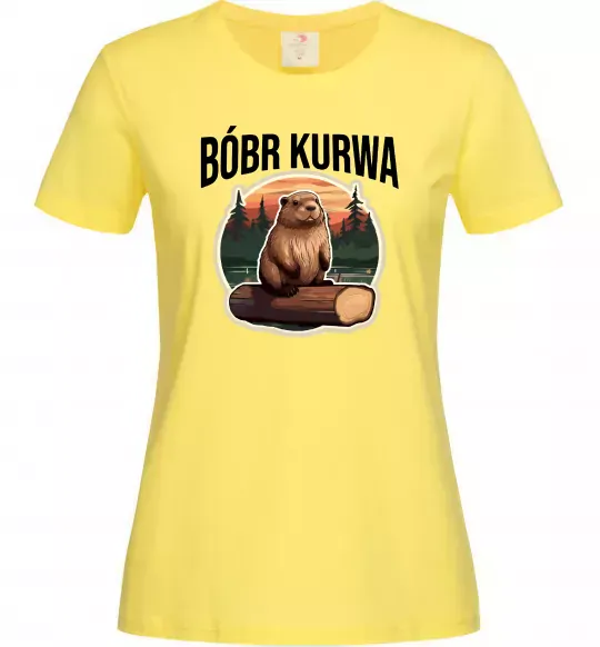 Жіноча футболка Bobr kurwa Лимонний фото
