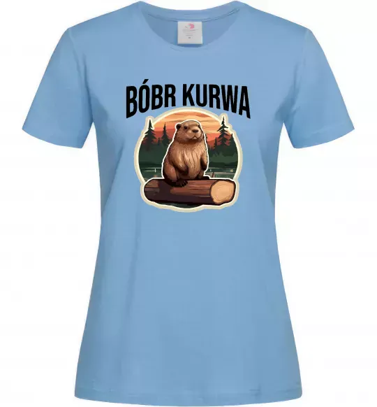 Жіноча футболка Bobr kurwa Блакитний фото
