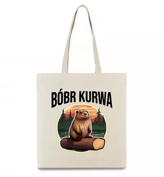 Эко-сумка Bobr kurwa Бежевый фото