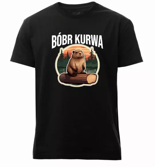 Чоловіча преміум футболка Bobr kurwa Чорний фото