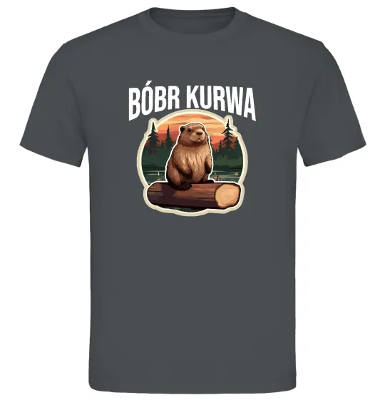 Чоловіча футболка Bobr kurwa Графіт фото