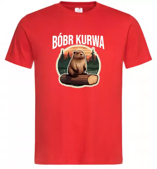 Чоловіча футболка Bobr kurwa Червоний фото