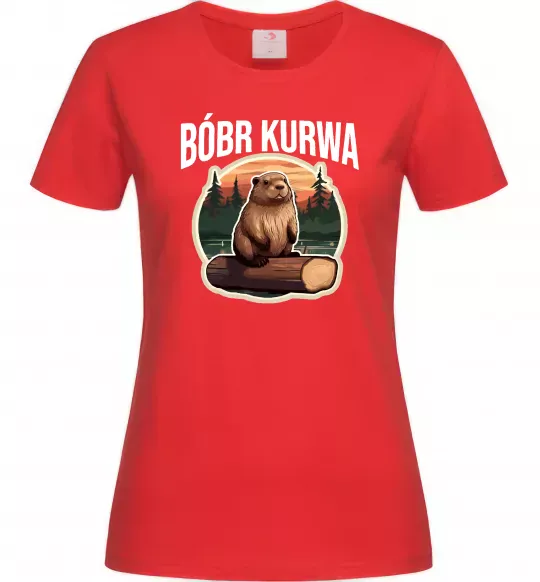 Жіноча футболка Bobr kurwa Червоний фото
