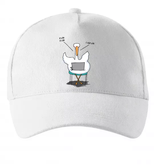 Кепка Гусак з ноутбуком Белый фото