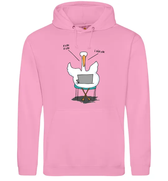 Женская толстовка (худи) Гусак з ноутбуком Розовый фото