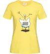 Женская футболка Гусак з ноутбуком Лимонный фото