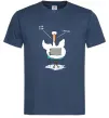Чоловіча футболка Гусак з ноутбуком Темно-синій фото