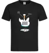 Чоловіча футболка Гусак з ноутбуком Чорний фото