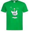 Чоловіча футболка Гусак з ноутбуком Зелений фото