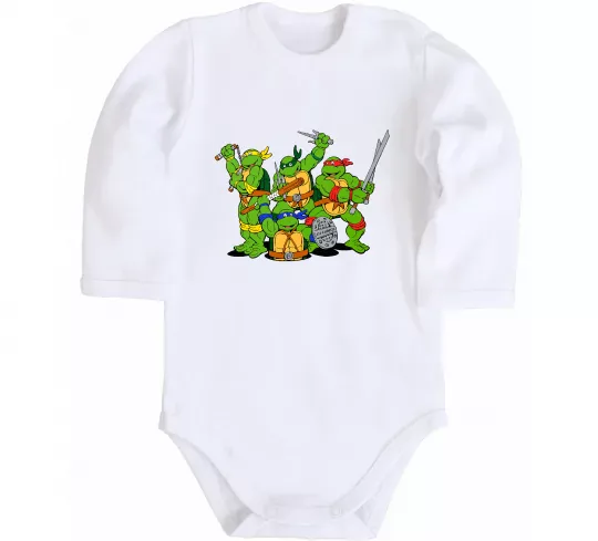 Детский боди Черепашки-ніндзя Белый фото
