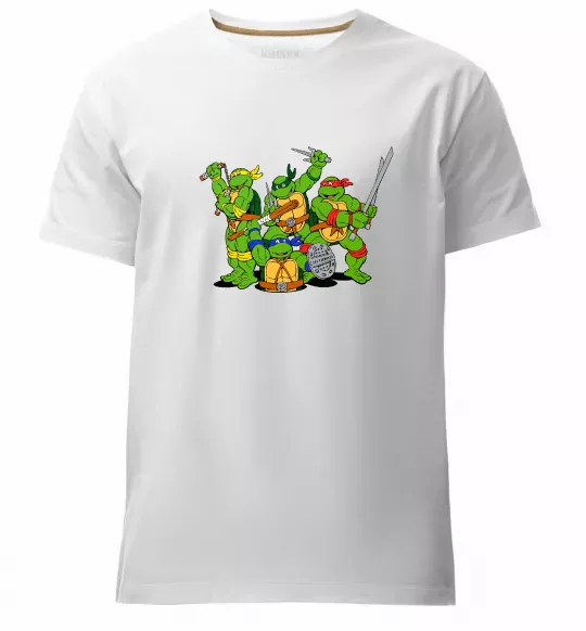 Чоловіча преміум футболка Черепашки-ніндзя Білий фото