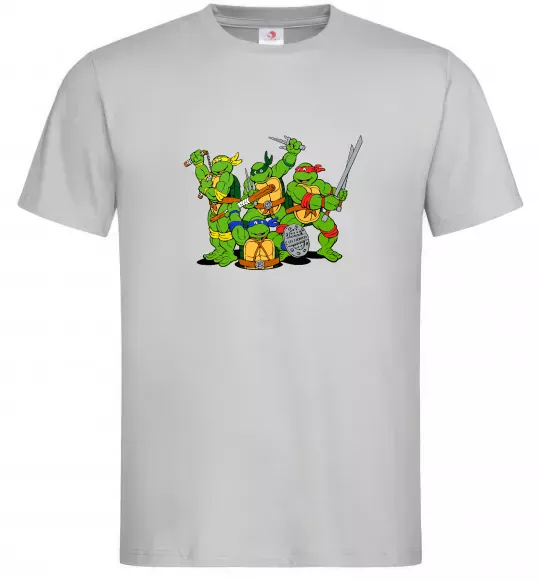 Чоловіча футболка Черепашки-ніндзя Сірий фото