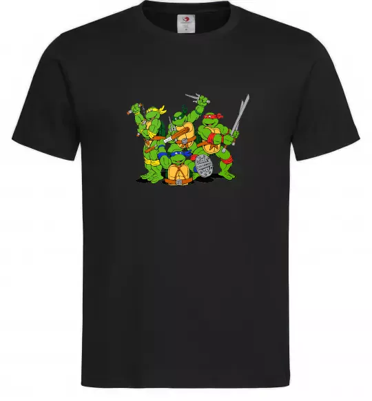 Чоловіча футболка Черепашки-ніндзя Чорний фото
