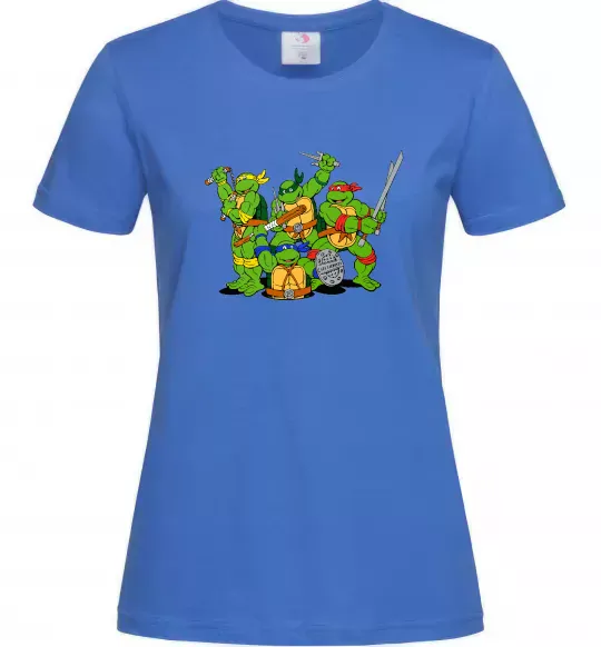 Жіноча футболка Черепашки-ніндзя Яскраво-синій фото