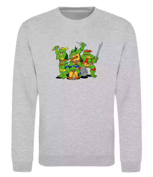 Світшот Черепашки-ніндзя Сірий меланж фото