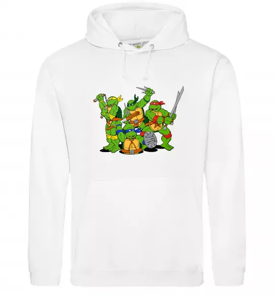 Мужская толстовка (худи) Черепашки-ніндзя Белый фото