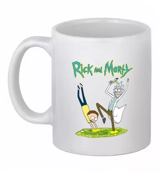Чашка керамическая Рік та Морті портал Белый фото