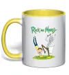 Чашка з кольоровою ручкою Рік та Морті портал Сонячно жовтий Чашка з кольоровою ручкою Рік та Морті портал Сонячно жовтий фото