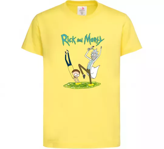 Дитяча футболка Рік та Морті портал Лимонний фото