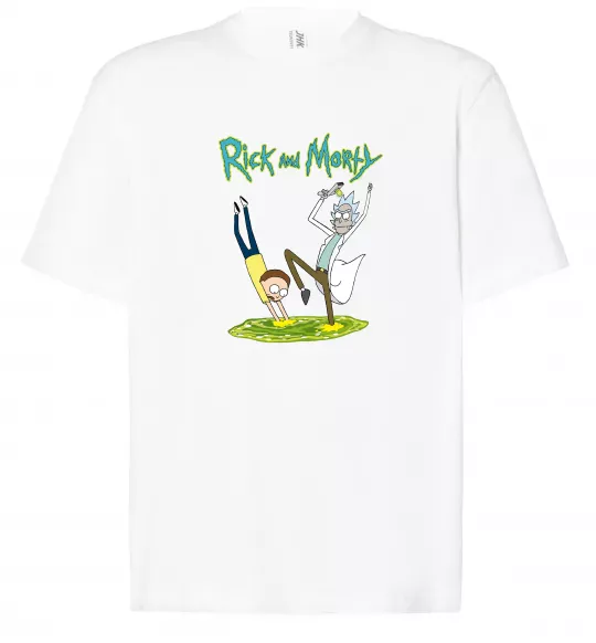Футболка Оверсайз Рік та Морті портал Білий фото