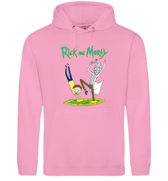 Жіноча толстовка (худі) Рік та Морті портал Рожевий фото