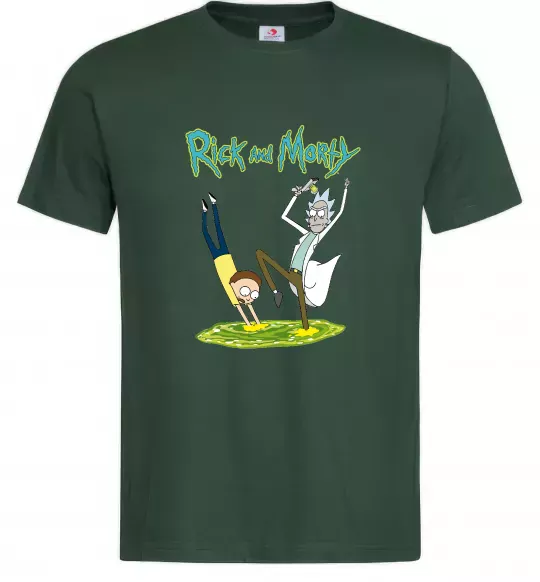 Мужская футболка Рік та Морті портал Темно-зеленый фото