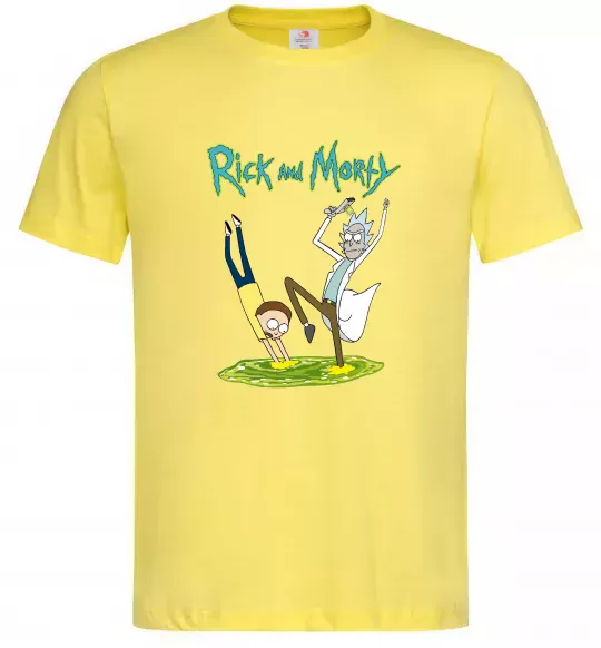 Мужская футболка Рік та Морті портал Лимонный фото
