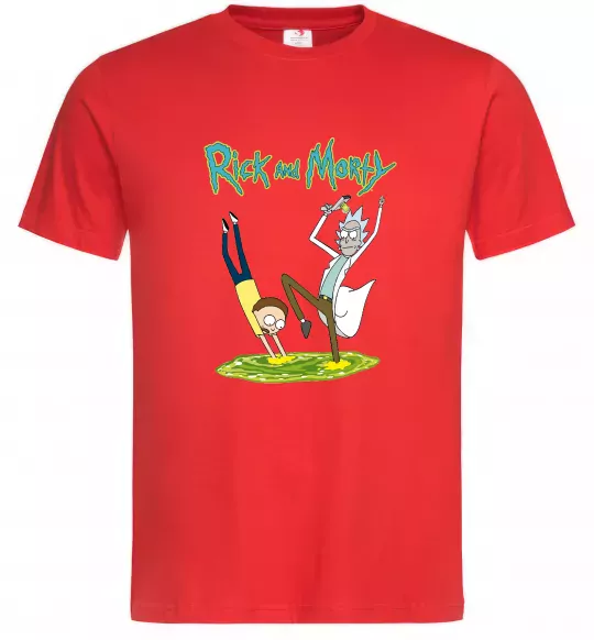 Мужская футболка Рік та Морті портал Красный фото