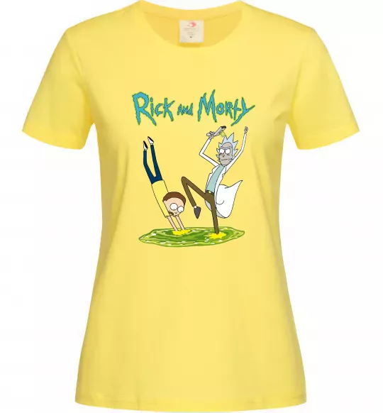 Жіноча футболка Рік та Морті портал Лимонний фото