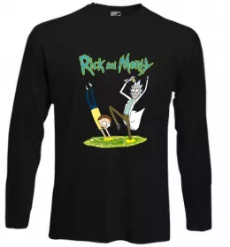 Лонгслів Рік та Морті портал Чорний фото