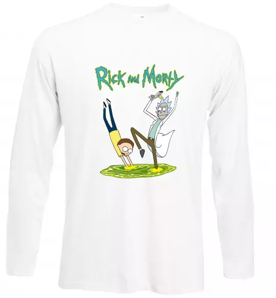 Лонгслів Рік та Морті портал Білий фото