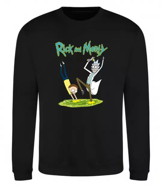 Світшот Рік та Морті портал Чорний фото