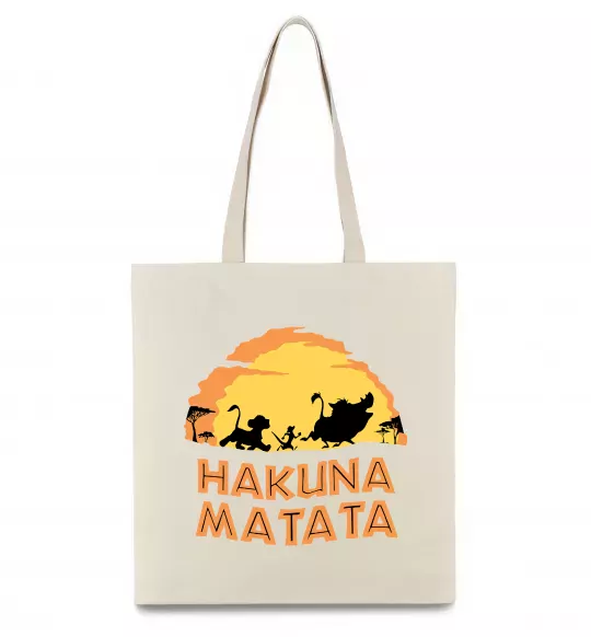 Эко-сумка Hakuna matata logo Бежевый фото
