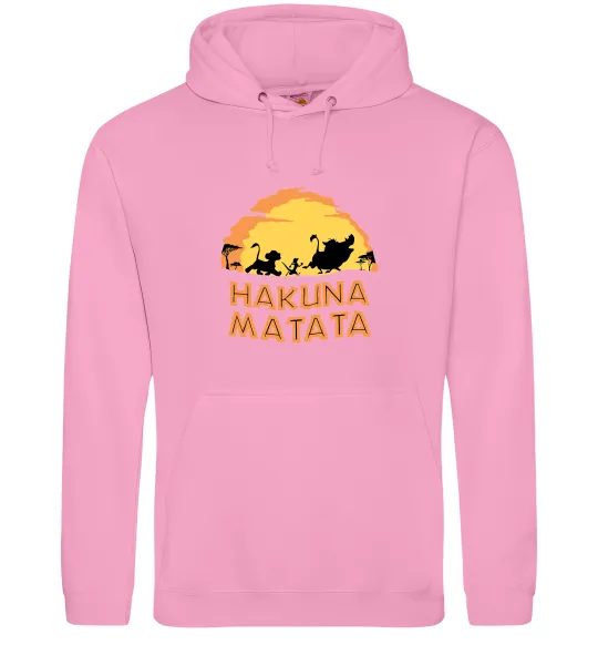 Мужская толстовка (худи) Hakuna matata logo Розовый фото