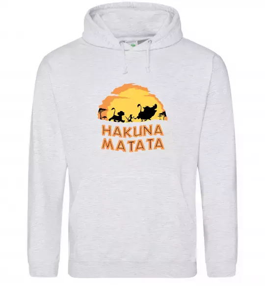 Женская толстовка (худи) Hakuna matata logo Серый меланж фото