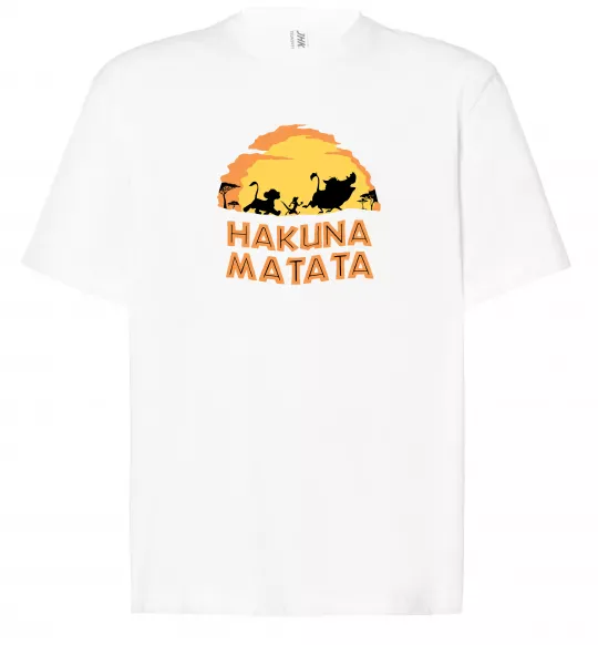 Футболка Оверсайз Hakuna matata logo Белый фото