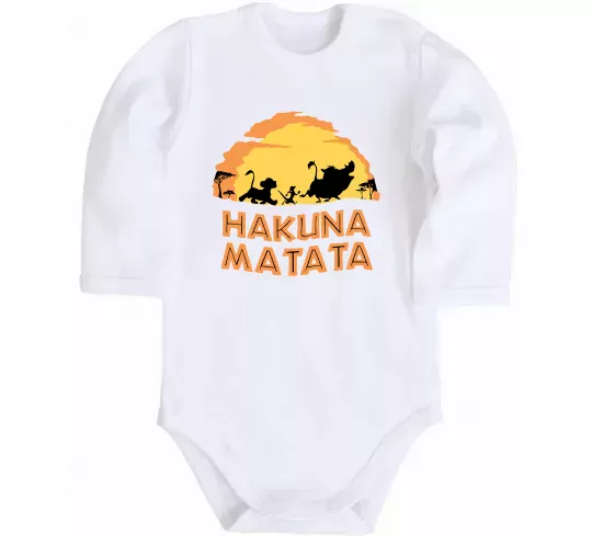 Дитячий бодік Hakuna matata logo Білий фото