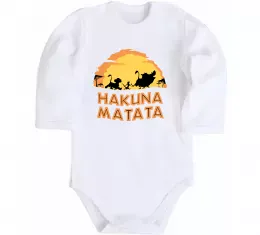 Детский боди Hakuna matata logo Белый фото