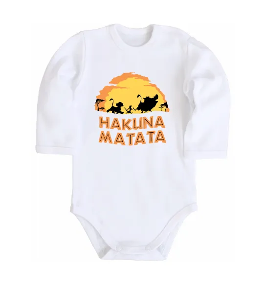 Дитячий бодік Hakuna matata logo Білий фото