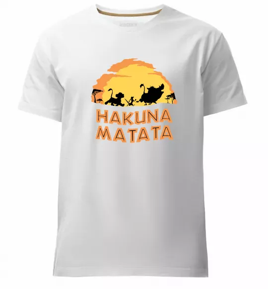 Чоловіча преміум футболка Hakuna matata logo Білий фото