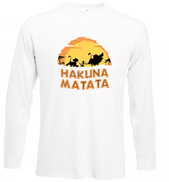 Лонгслив Hakuna matata logo Белый фото