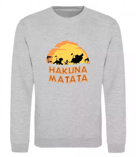 Світшот Hakuna matata logo Сірий меланж фото