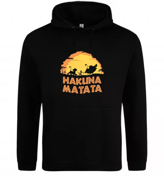 Мужская толстовка (худи) Hakuna matata logo Черный фото