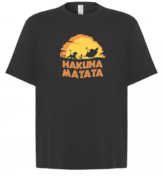 Футболка Оверсайз Hakuna matata logo Черный фото