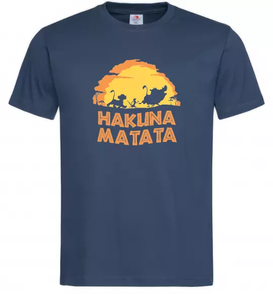 Мужская футболка Hakuna matata logo Темно-синий фото
